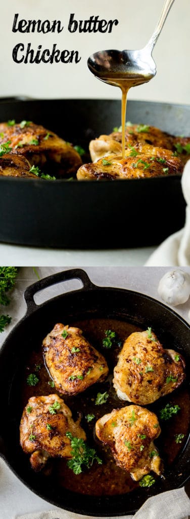 Our Keto One Pan Chicken Thighs are served in a lemon sauce and perfectly tender making them a great dinner for any night of the week!