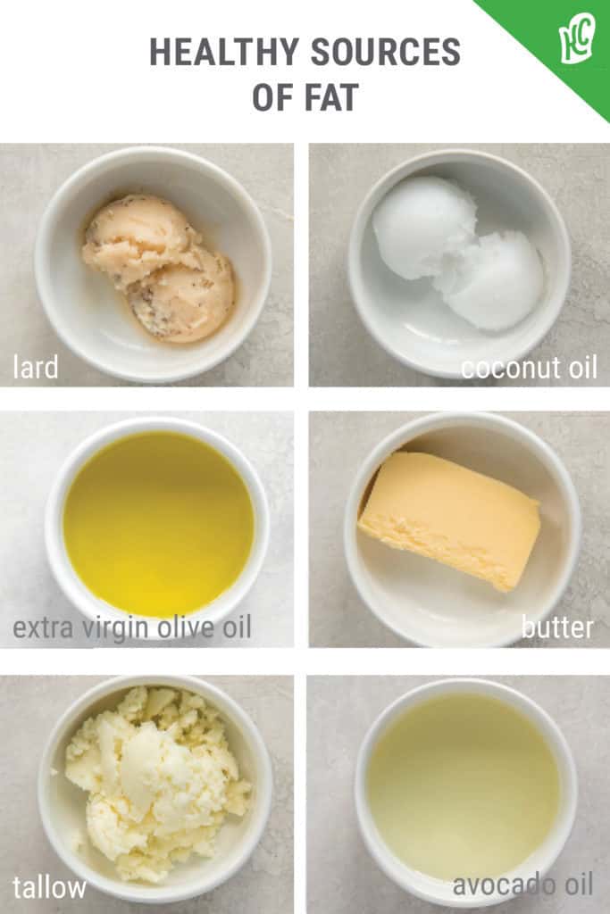 six different types of cooking oils and fats to be used as a part of a healthy keto diet