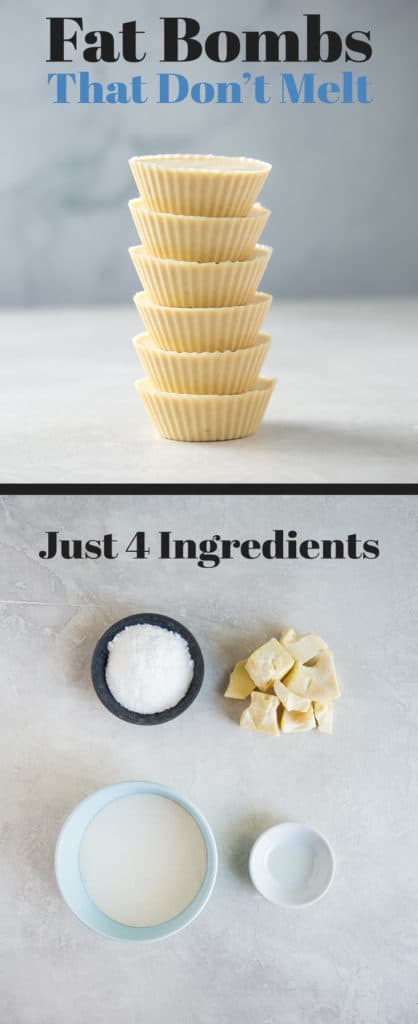 Keto Fat Bombs That Don't Melt The Best Keto Fat Bombs are shelf stable, delicious and simple to make for the perfect on the go snack! These fat bombs only have four ingredients!