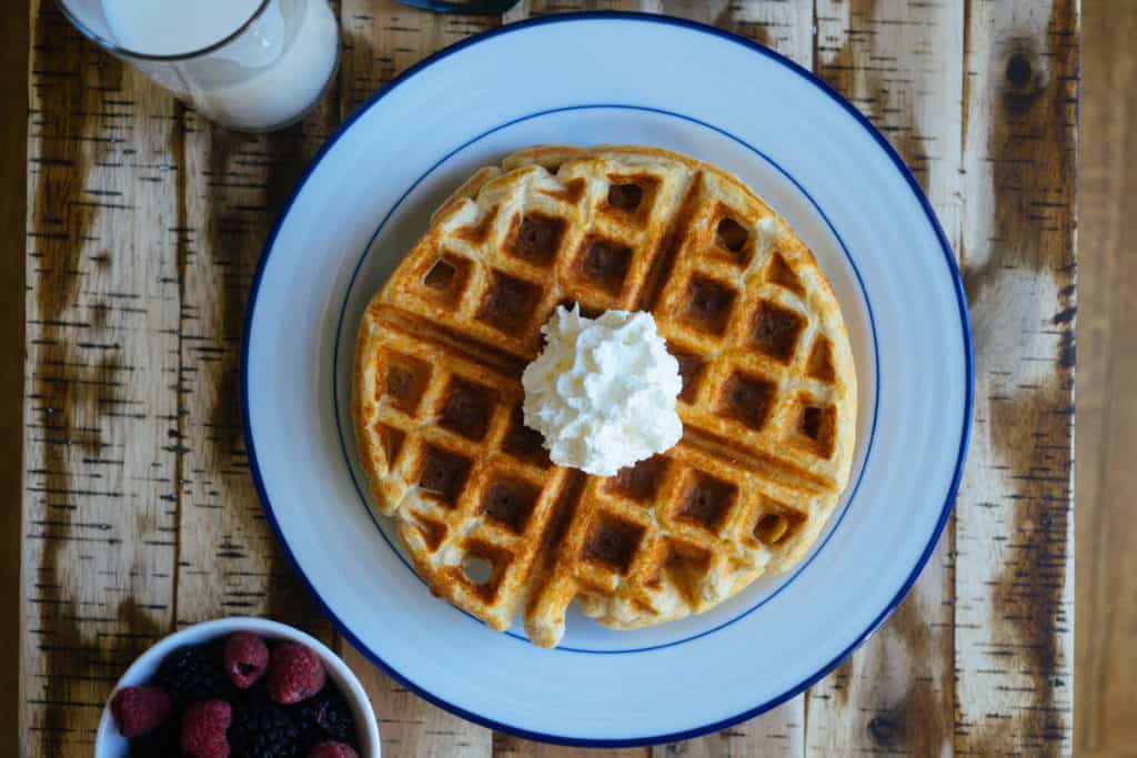 This Keto Protein Waffle Recipe is the perfect after dinner, guilt free snack that will satisfy your sweet tooth cravings! 