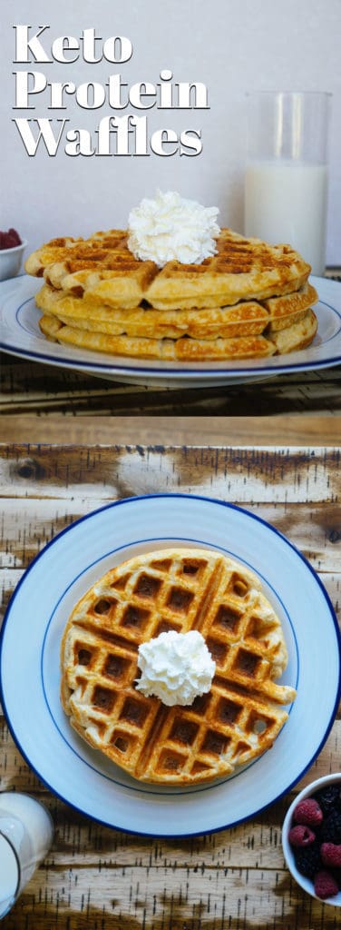 protein-waffle-recipe-pinterest This Keto Protein Waffle Recipe is the perfect after dinner, guilt free snack that will satisfy your sweet tooth cravings!