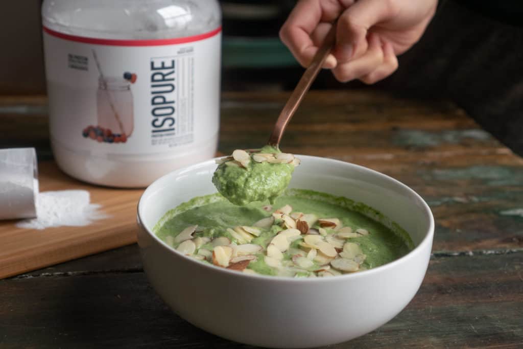 This Low Carb Smoothie Bowl Recipe is packed with nutrients and protein and will keep you full and satisfied until dinner time!