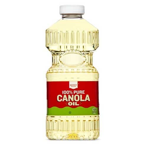 Canola oil from grocery stores is removed from the canola seed using chemical solvents. Expeller-Pressed Canola oil is better than that, but still has tons of chemicals. This is in beyond burger burgers!