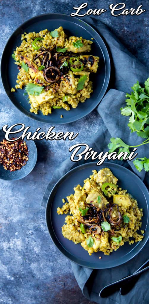 Our Easy Chicken Biryani recipe swaps out rice for low carb cauliflower and recrates a high carb dish into your new favorite keto Indian dish!