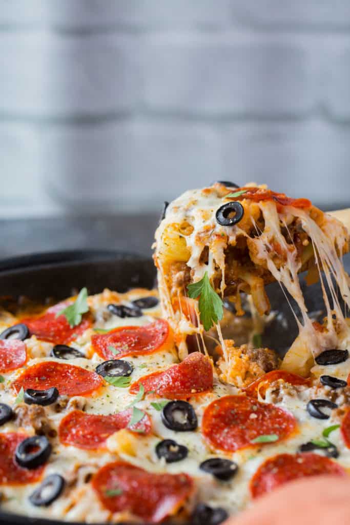 This Pizza Casserole Recipe is delicious for pizza lovers to eat with a fork.