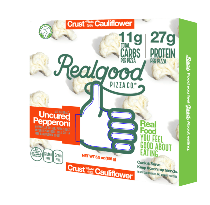 best keto products The top 30 best keto products, Realgood Foods low carb pizza with cauliflower crust.