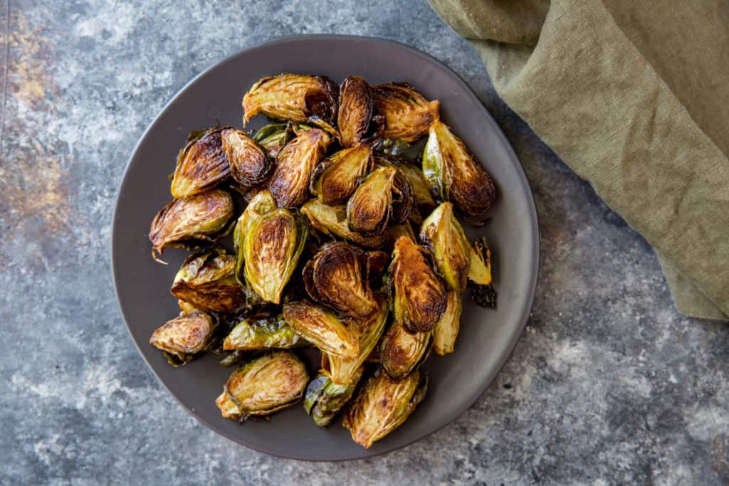 crispy brussels sprouts plate