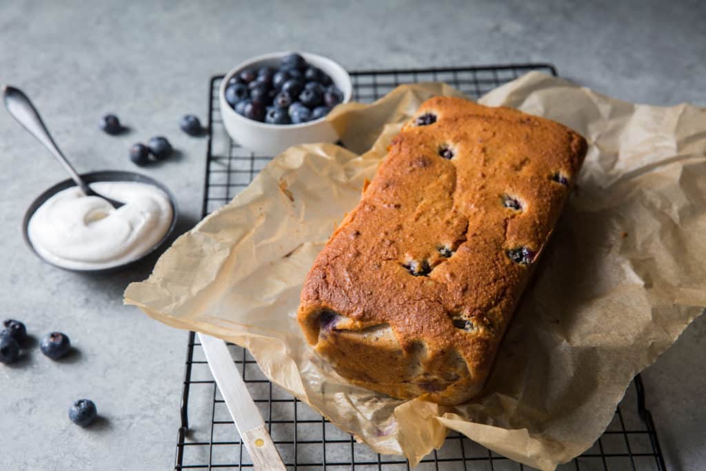 Homemade Keto blueberry walnut pound cake great and easy recipe