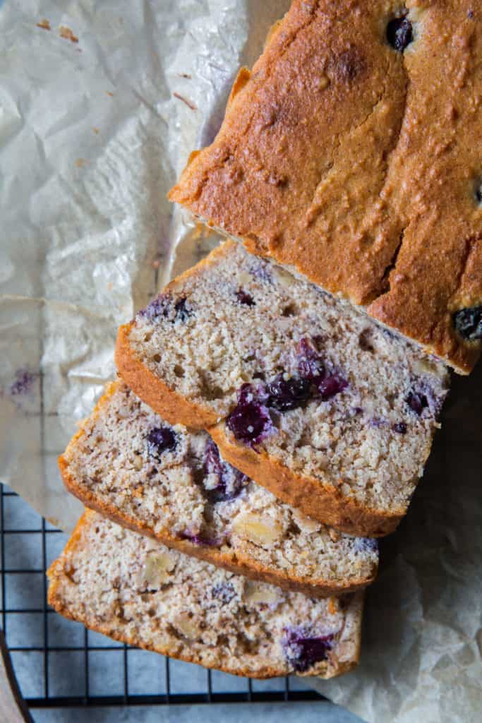 angled and sliced pound cake