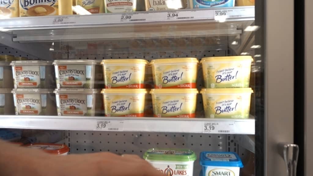 Target's Margarine Selection Stay away from margarine while on a keto diet. It is made with refined vegetable oils which increases inflammation in the body!
