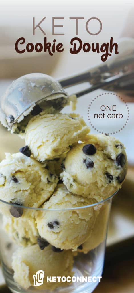 Keto Cookie Dough This chocolate chip keto cookie dough is guilt free and egg-less, safe for your consuming on a low carb diet!