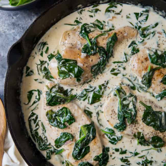 chicken florentine overhead