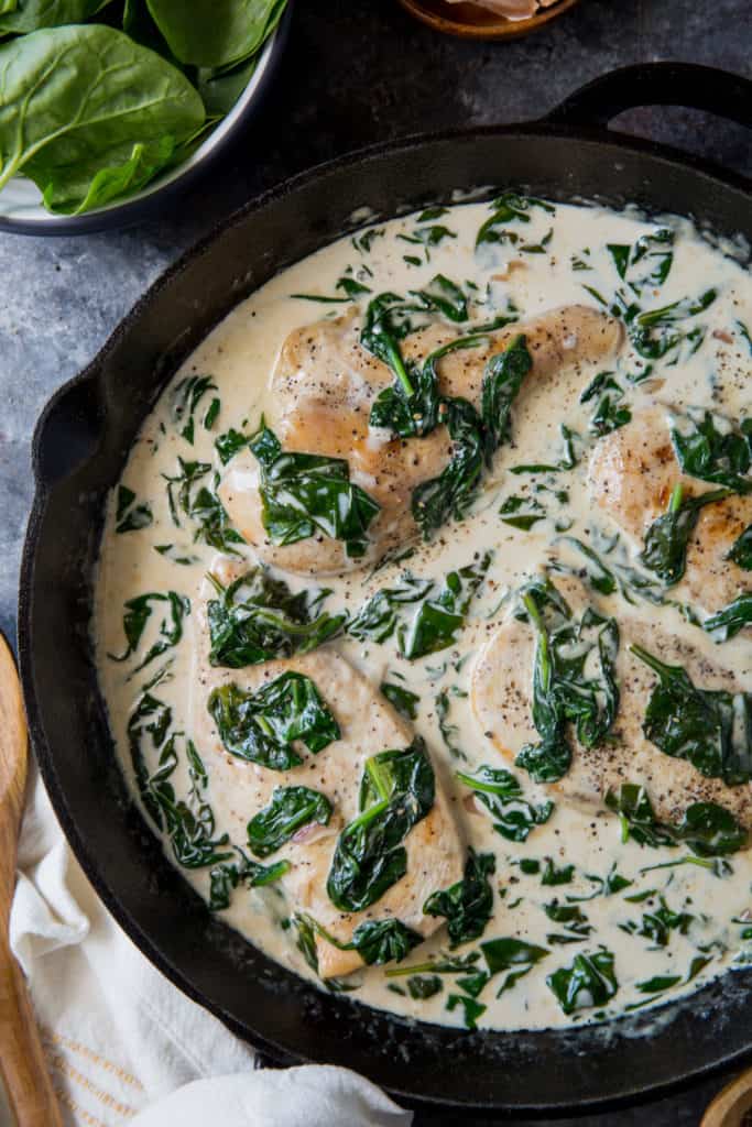 chicken florentine overhead