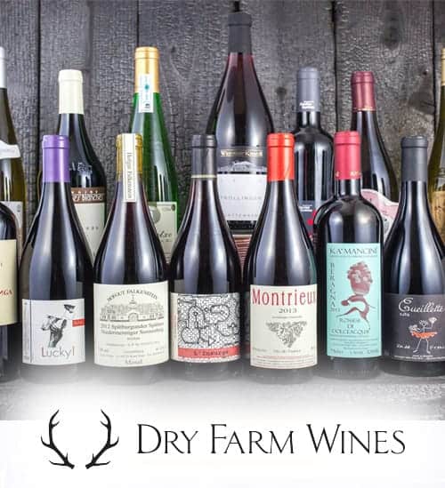 different types of dry farm wines arranged