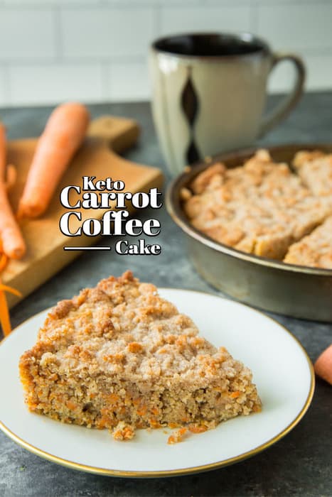 This Keto Coffee Cake is the perfect blend of a dense carrot cake and a moist coffee cake without all the carbs and sugar!