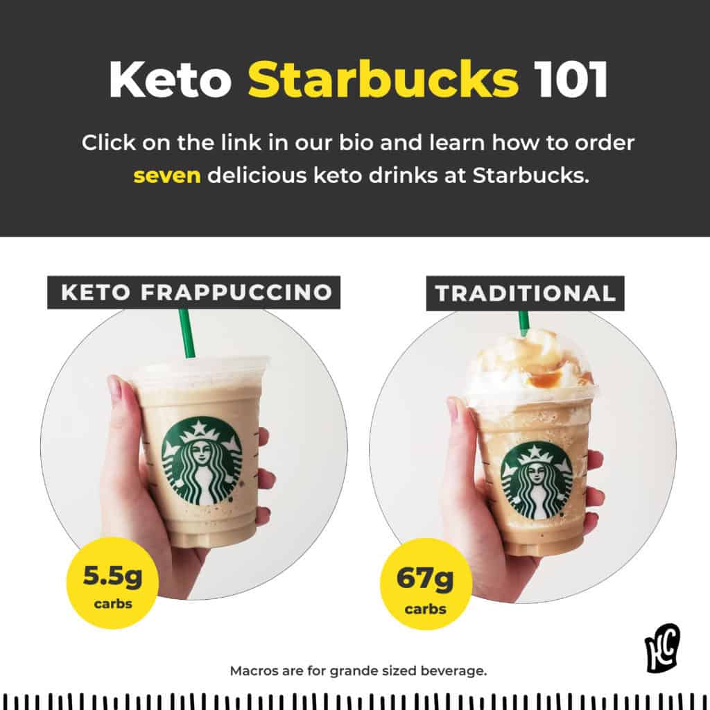 A keto starbucks frappuccino versus a traditional starbucks frappucino.