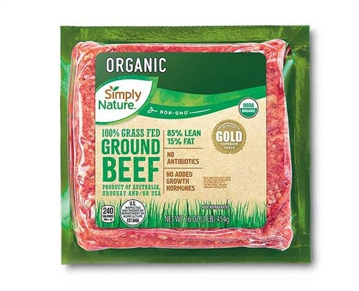 aldi keto Simply Nature Grass-Fed Lean Ground Beef