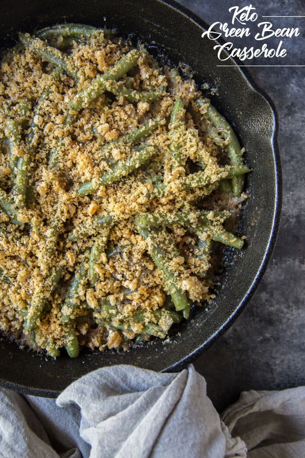 green bean casserole low carb being served