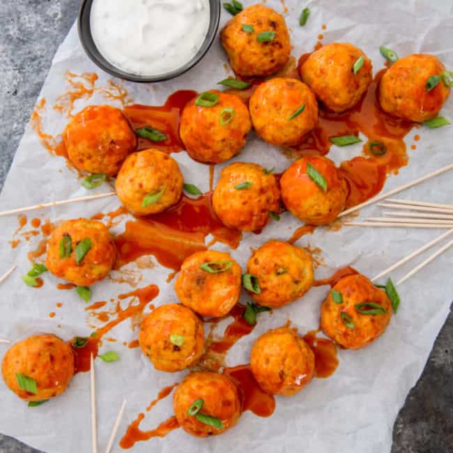 buffalo chicken meatballs with ranch