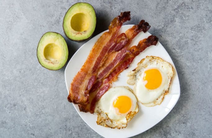 paleo vs keto breakfast paleo vs keto breakfast showing avocados bacon and eggs