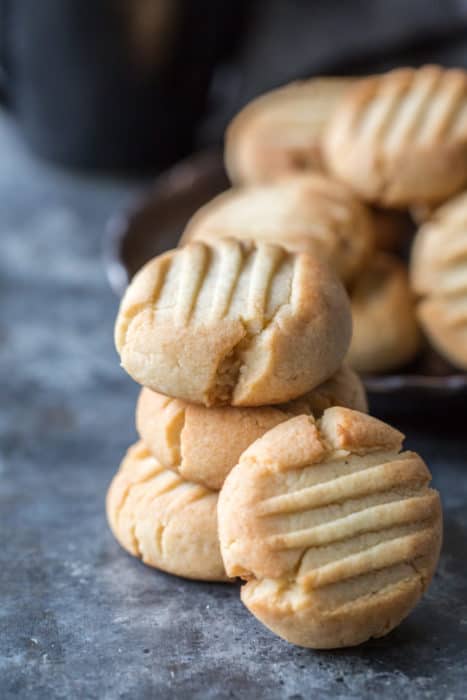 A stack of freshly made butter cookies