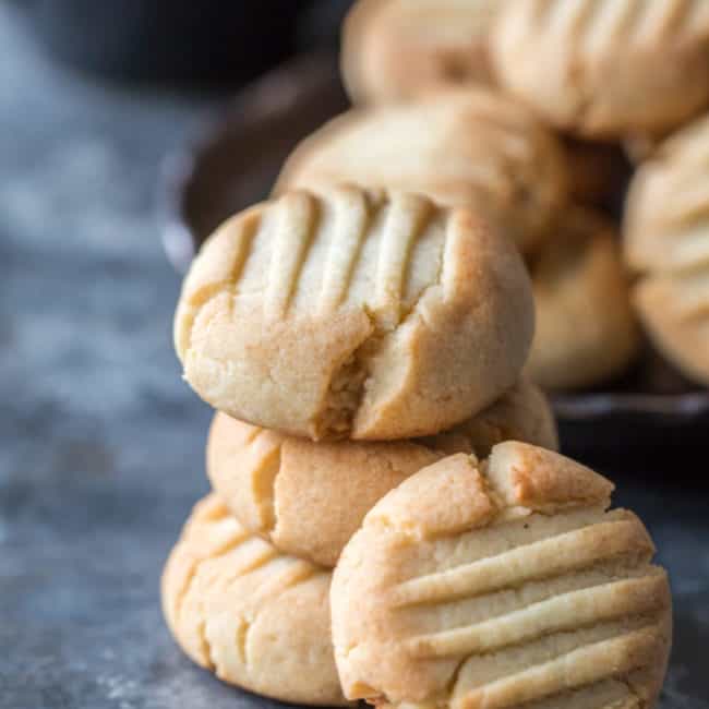 Butter cookies stacked