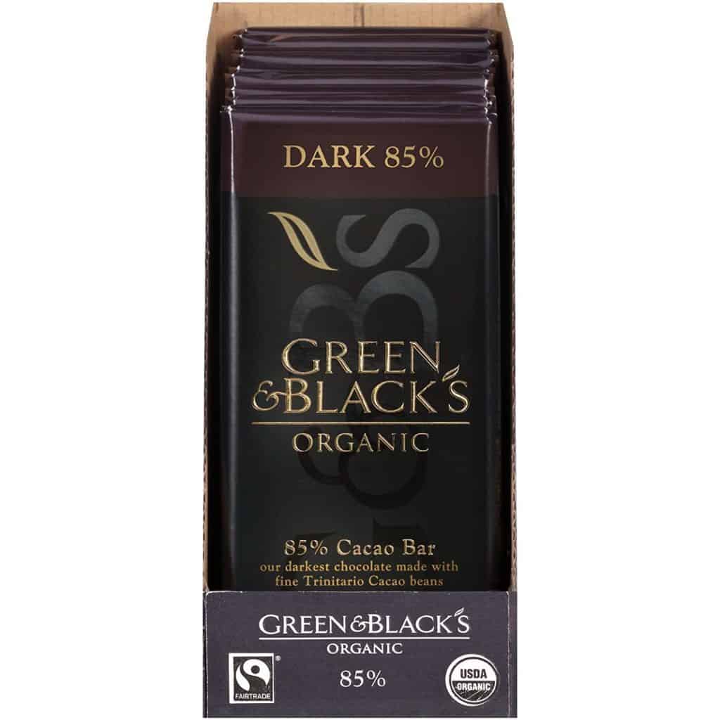 keto chocolate Green and Blacks Dark Chocolate Bar