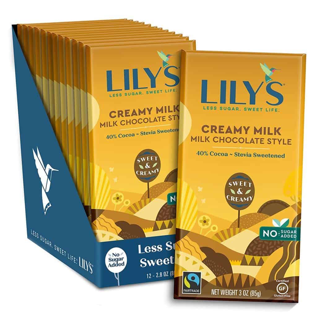 keto chocolate Lily's Milk Chocolate Bars