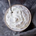 bowl of completed recipe with serving spoon