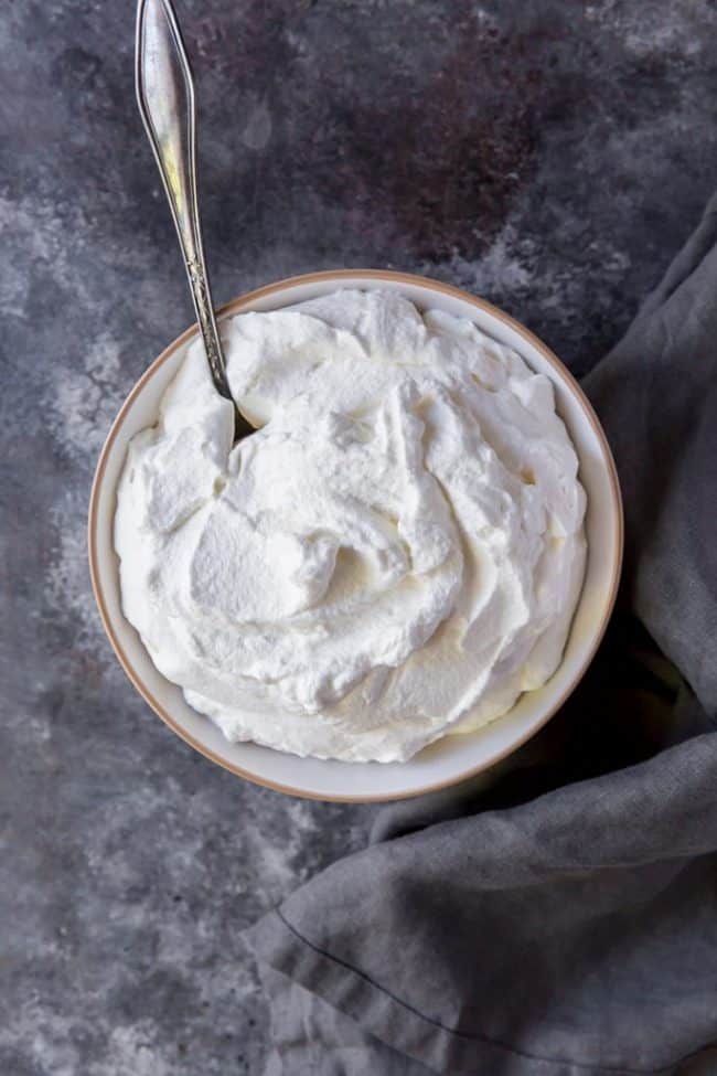 bowl of completed recipe with serving spoon