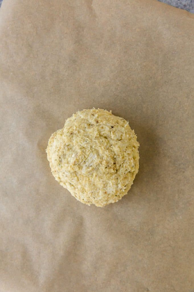 keto pizza ball of dough formed