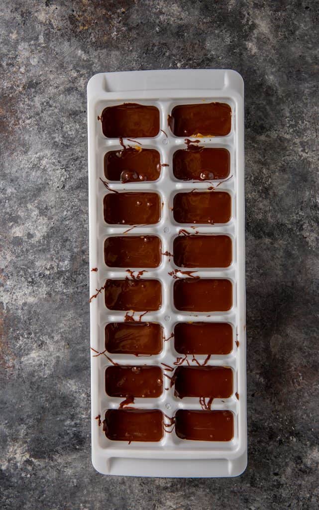 keto peanut butter cups final layer added and frozen for a few hours