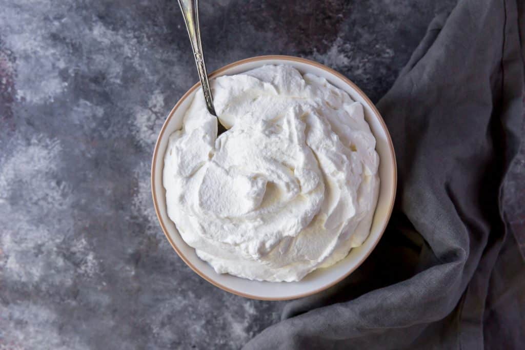 is cool whip keto bowl of completed recipe with serving spoon