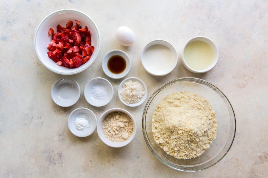 keto scones bowls of ingredients for this recipe