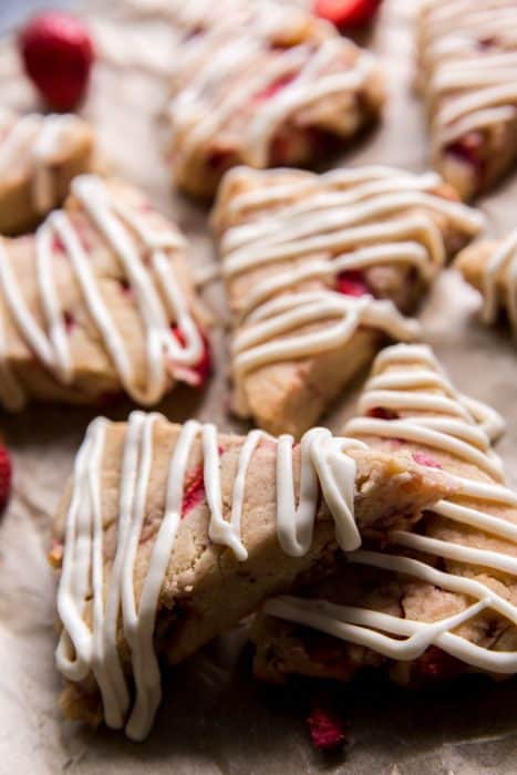 final overhead pastry with strawberries and glaze