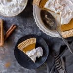 serving spoon and slice on a plate for dessert