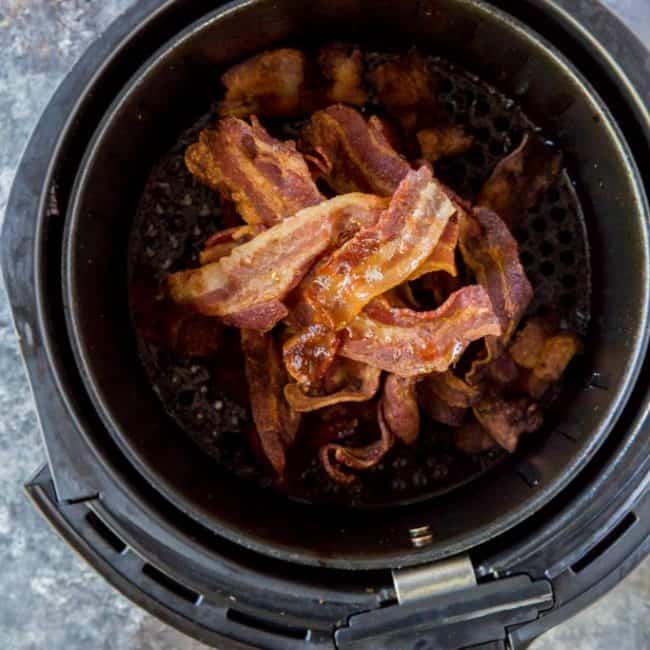 Cooked air fryer bacon