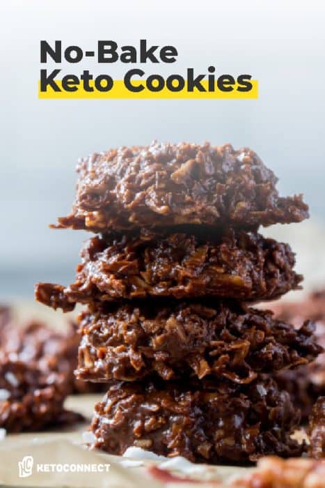 Keto No Bake Cookies cookies stacked for display