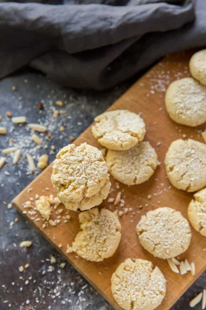 Keto Oatmeal Cookies Fresh oatmeal cookies with a bite taken out of one