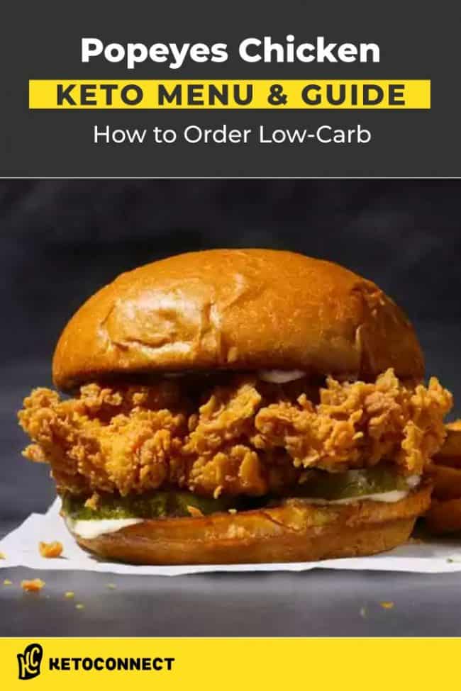 fried chicken sandwich with text above