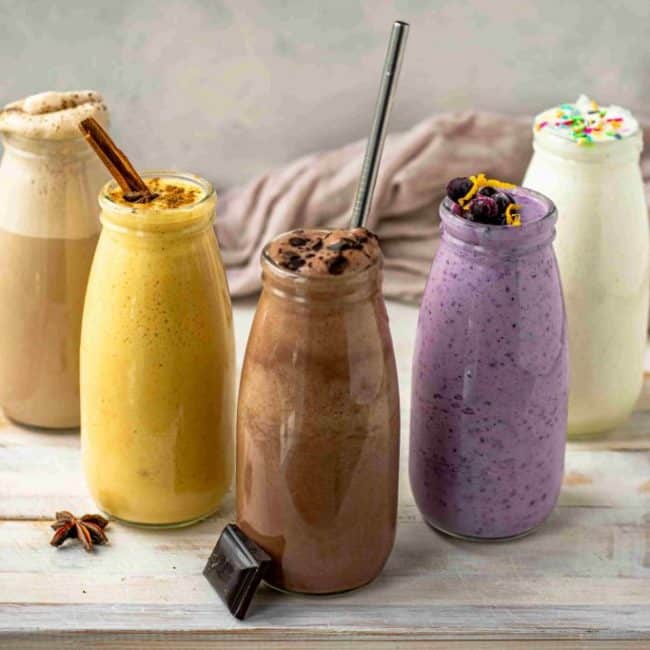 5 keto shakes all lined up