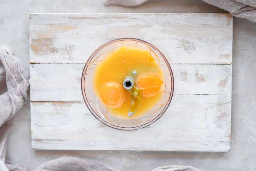 best keto bread Egg yolks added to a food processor