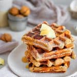 Keto Waffles stacked to serve