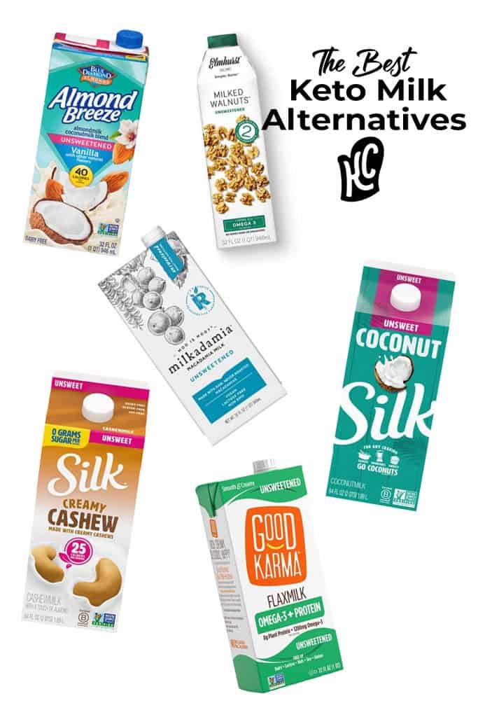 visual diagram of the best keto milk alternatives