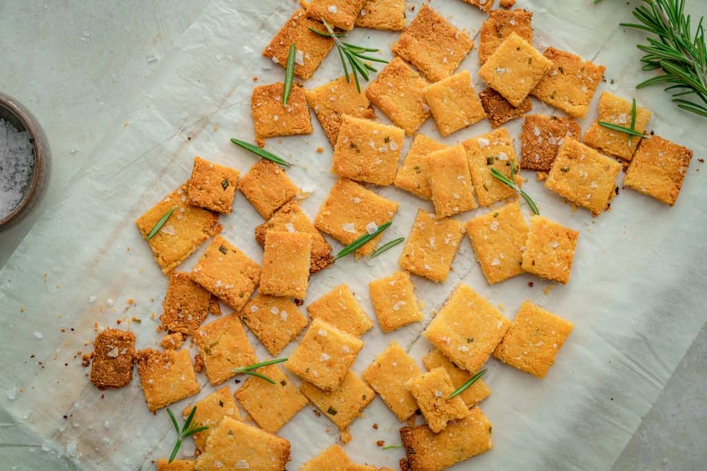 Keto Crackers cheddar crackers ready to serve