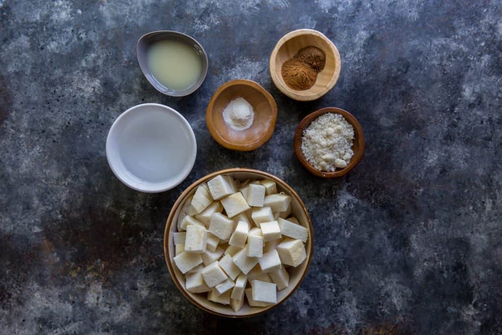 The ingredients to make the "apple" crisp base