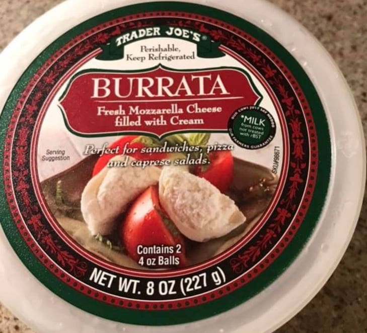 trader joe's keto Trader Joe’s Burrata Fresh Mozzarella Cheese Filled with Cream