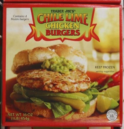 Trader Joe's Chile Lime Chicken Burgers