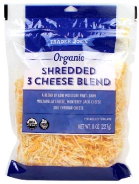 trader joe's keto Trader Joe’s Organic Shredded Three Cheese Blend