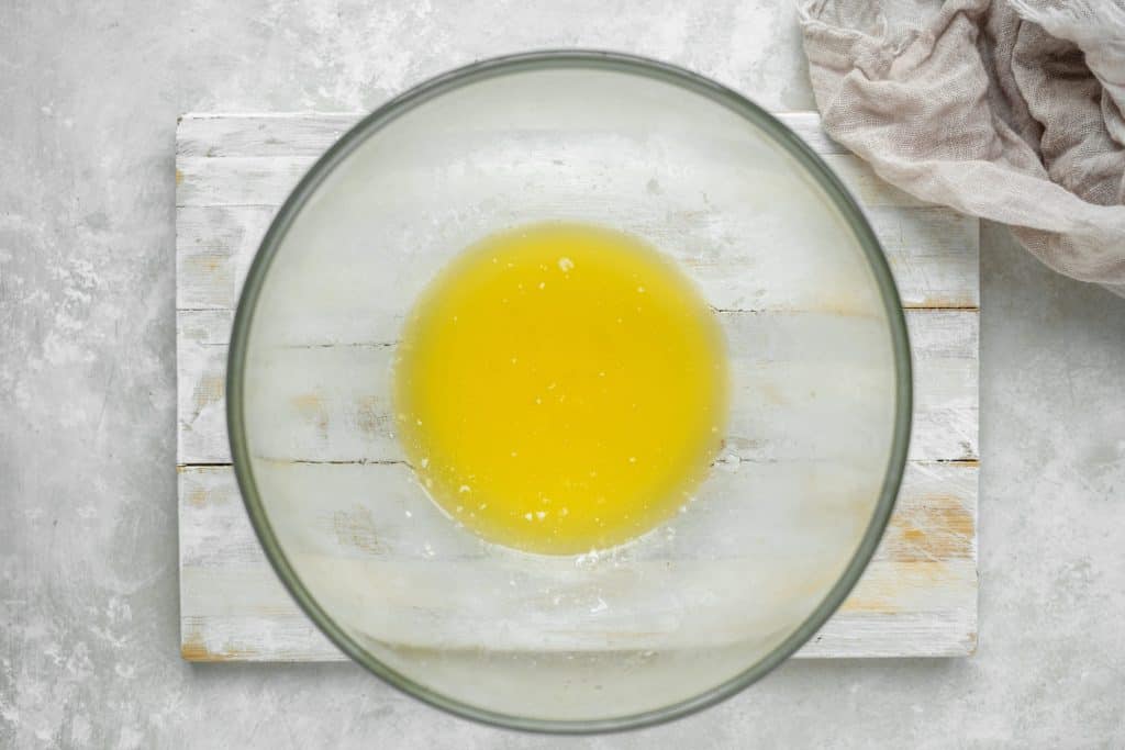 Melted butter in a glass bowl 